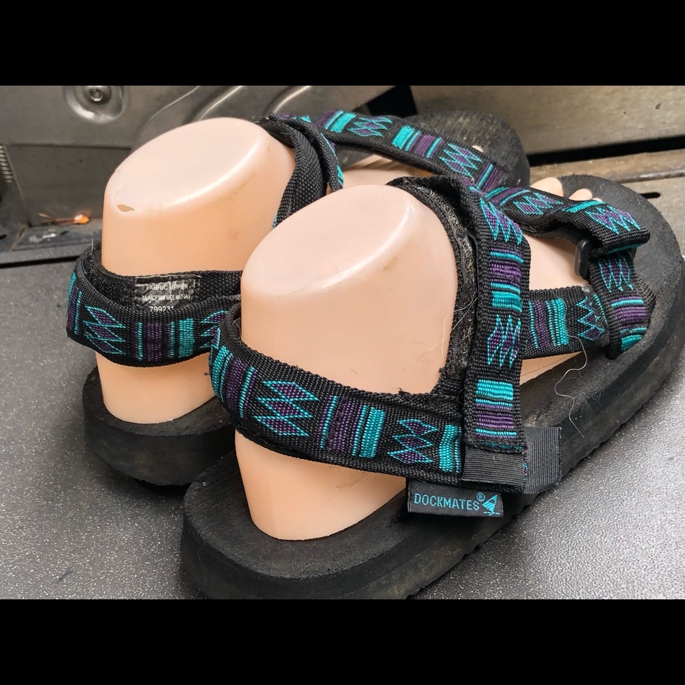 Dockmates Women’s Black/Teal Sport Sandals Size 8 - Picture 6 of 11